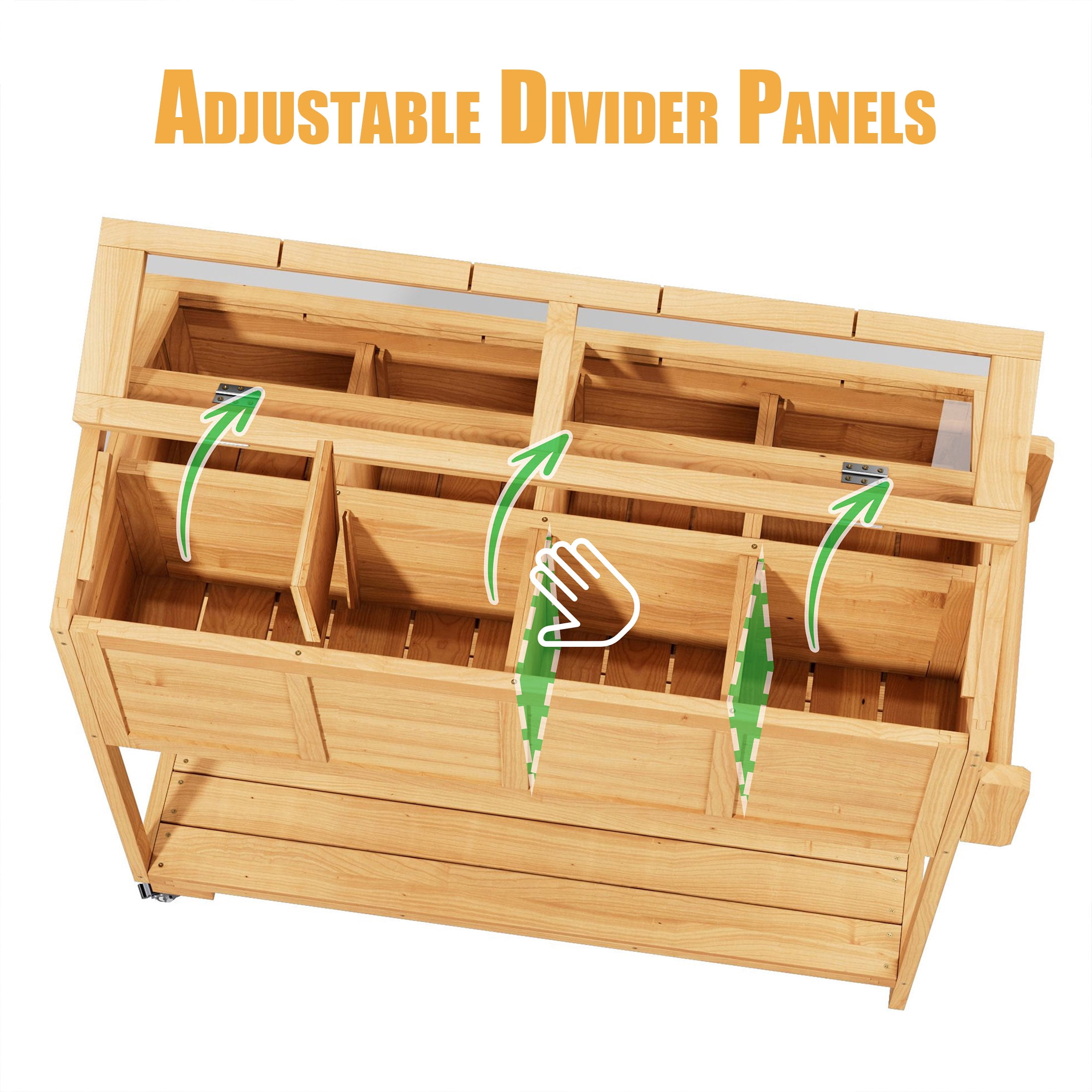 Raised Garden Bed with Wheels, Cover & Storage Shelves - Elevated Planter Box