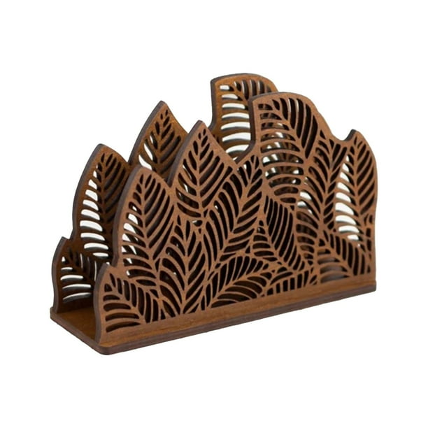 Servilletero De Madera Con Diseño Floral Adorno De Cocina Para Escritorio Expositor Para Hogar Y Granja Salón Mesa De Comedor