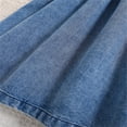 thumbnail image 6 of Toddler Denim Dress Baby Girl Summer Outfit Sleeveless Backless Bowknot Ruffle A-Line Dress, 6 of 7