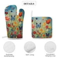 thumbnail image 4 of Watercolor Butterfly Heat Resistant Microwave Oven Gloves Set for BBQ Baking Grilling,Baking Gifts Cooks for Women,Housewarming Gifts for New Home, 4 of 6