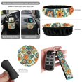thumbnail image 6 of HUIACONG Vintage Boho Floral Car Seat Covers Full Set 14 Pcs Universal Fit Stretchy Non-Slip Auto Interior Decor with Steering Wheel Cover Seat Belt Pads Coasters Storage Bag, 6 of 7