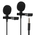 thumbnail image 1 of YLSHRF Collar Clip Microphone, Mini Two Head Microphone High Sensitivity Mobile Phone Microphone For Singing, Live Broadcast, Recording And Interview, 1 of 8