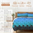 thumbnail image 6 of Abstract Stereo Art Bedding Duvet Cover Set Queen Size 4 Pieces Modern Blue Mottled Gradient Bedding Set with Zipper Closure, 1 Comforter Cover 90x92 Inches 1 Flat Sheet & 2 Pillow Cases, 6 of 7