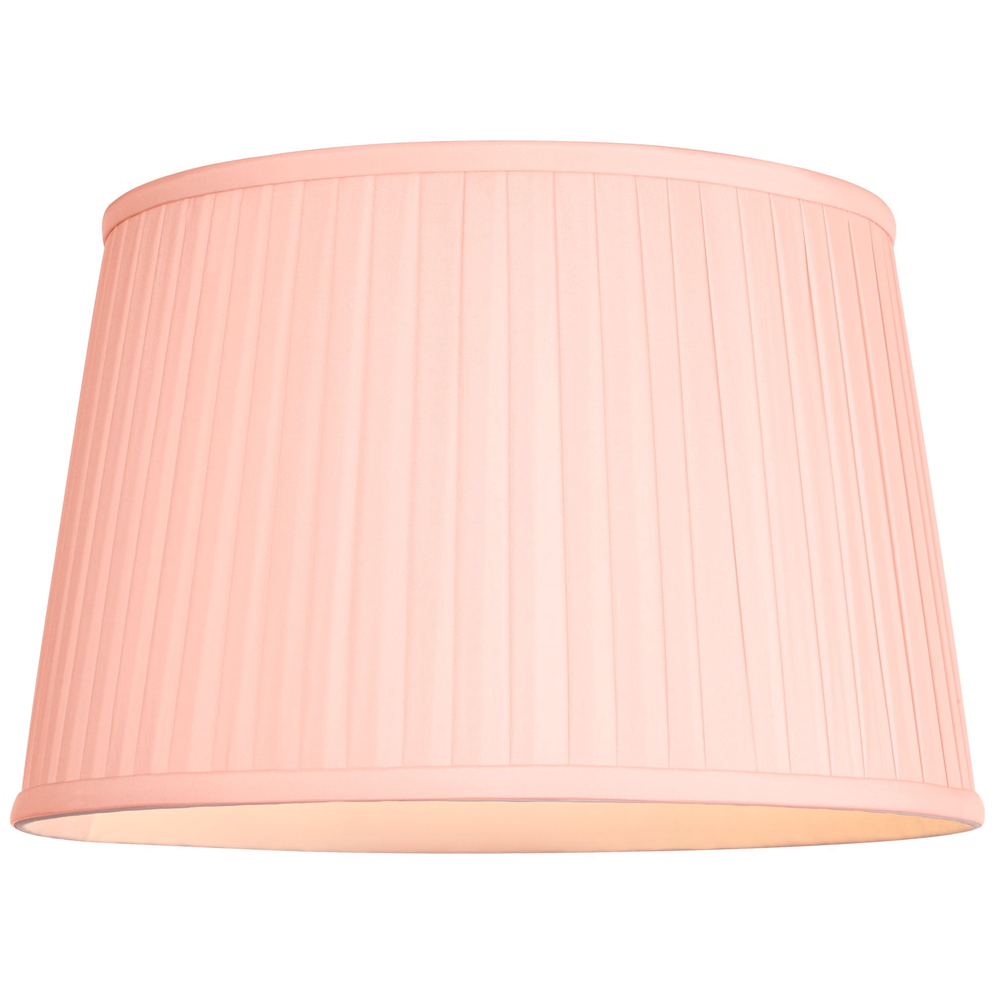 Springcrest 14" Top x 17" Bottom x 11" High x 11" Slant Lamp Shade Replacement Large Peach Pink Empire Pleated Spider Harp Finial