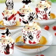 thumbnail image 4 of comerut 6 Sets Cupcake Toppers Insert And Paper Cups Halloween Theme Printing Cupcake Picks Create Atmosphere Food Grade Halloween Party Cake Decorations Supplies, 4 of 8