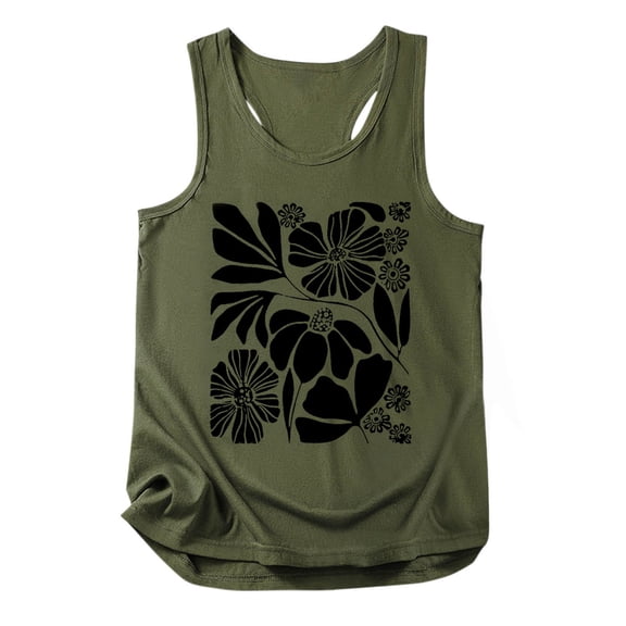 WAYUTE Womens Tank Tops Graphic Letter Print Loose Fit Tank Top Sleeveless for Summer Comfort Soft Casual Sports Streetwear