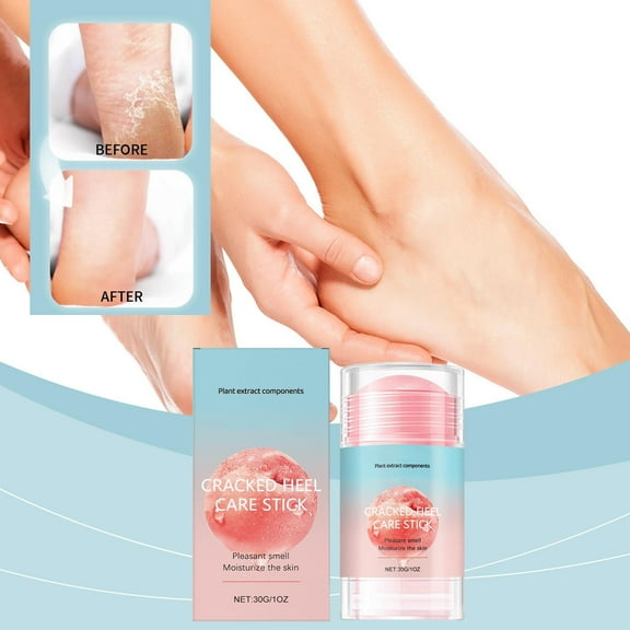 HYLLai Peach Scented Foot Moisturizing Stick, Fast-Absorbing & Non-Greasy, Heel Crack Repair, 30g