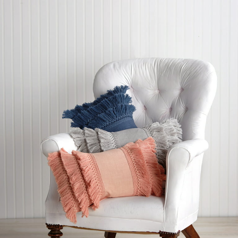 Boho White Decorative Pillows for Sofa Cotton Linen 3D Floral Lace