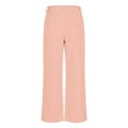 thumbnail image 6 of pstuiky Wide Leg Pants Woman, Solid Color Casual Long Palazzo Pants High Waisted Outfits for Vacation with Pockets Relaxed Fit Activewear for Women Pink S, 6 of 9