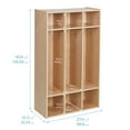 thumbnail image 2 of ECR4Kids Streamline 3-Section Coat Locker, Natural, 2 of 9