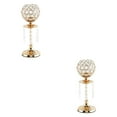 thumbnail image 3 of Wweixi Luxury Crystal Candle Holder Pillar Candlestick Ceremony Stand Decor Table Gold L 2Set, 3 of 6