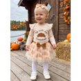 thumbnail image 3 of RUINIXCW My Rolls Are Homemade Newborn Baby Girl Thanksgiving Outfit Infant Baby Girls Fall Winter Clothes Long Sleeve Romper and Tulle Skirts Headband Set, 3 of 10