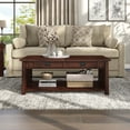 thumbnail image 6 of Furniture of America Carl Lift-Top Wood Dark Oak Coffee Table, 6 of 12