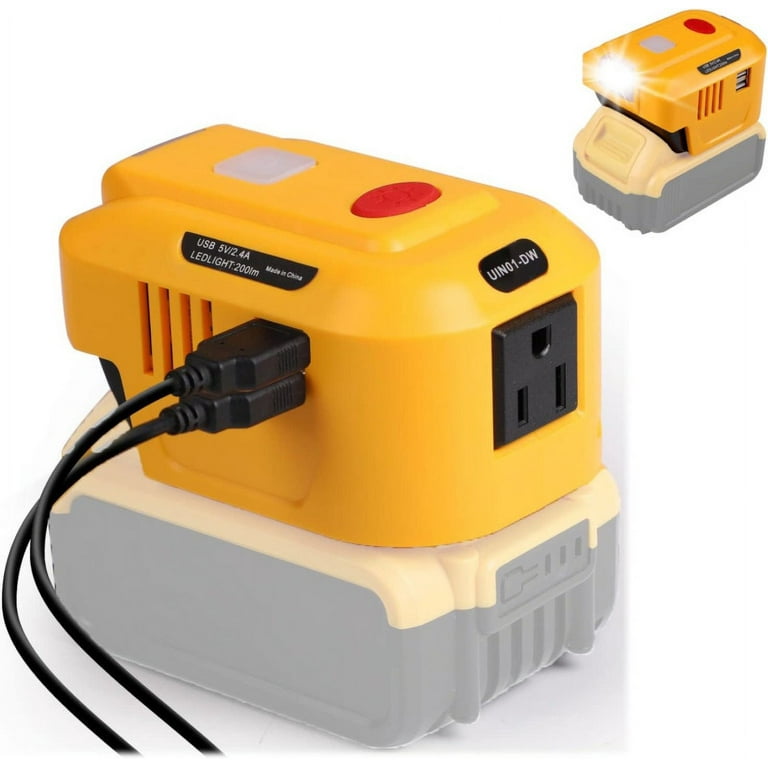 150W Power Supply Inverter for Dewalt 20V Battery TEPULAS 120V Battery Adapter USB Phone Charger Generator for Dewalt 20V with AC Outlet LED Light Inverter Only Walmart