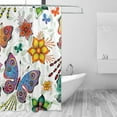 thumbnail image 2 of FREEAMG Butterfly Shower Curtain Waterproof Fabric Bath Curtain with Hooks for Bathtub Bathroom Decor, 60 x 72 Inch, 2 of 6