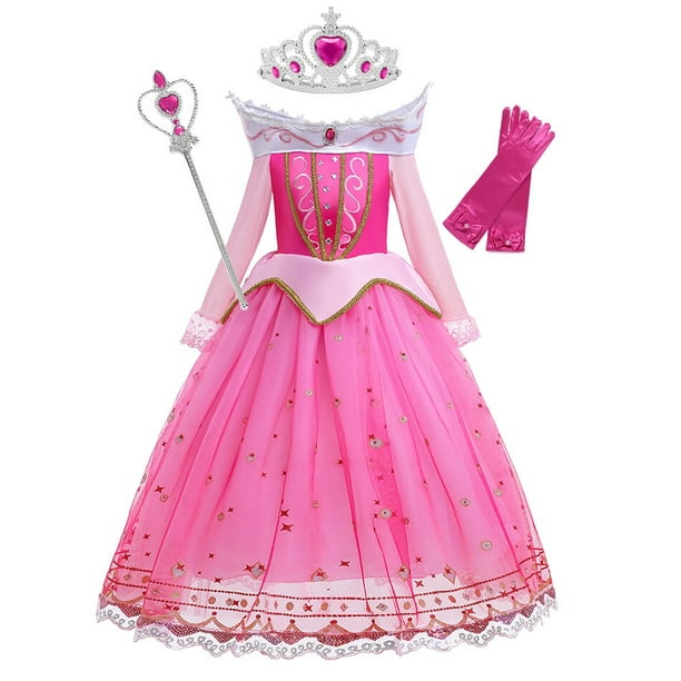 Disney Bella Durmiente Ninas Princesa Vestido Nino Cosplay Disfraz Aurora Vestidos Vestido Halloween Carnaval Fiesta Ninos Ropa 9 10T Etiqueta 150 Gao Jinjia LED Walmart en linea