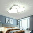 thumbnail image 3 of Modern Heart Shaped Ceiling Light, Crystal Flush Mount Led Ceiling Lighting Fixture, for Bedroom Living Room Dining Room Decoration Lamp 110V (Cool White), 3 of 8