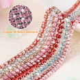 thumbnail image 4 of Uxcell 11 Yardas de Cadena de Strass de Cristal Cerrada, Tiras de Diamante de Strass de Cristal, Strass Rosa Rojo con Base Plateada, 4 of 6