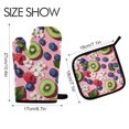 thumbnail image 2 of Yayeee Oven Mitts and Pot Holder Set of 2 Heat Resistant Kitchen Gloves Baking Hot Pad, Pink Kiwi, 2 of 5