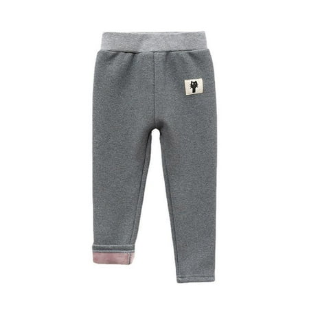 

YWDJ 2-8Years Girls Leggings Toddler High Waist Stretch Fleece Solid Color Plus Keep Warm Leggings Pants White 2-3Years