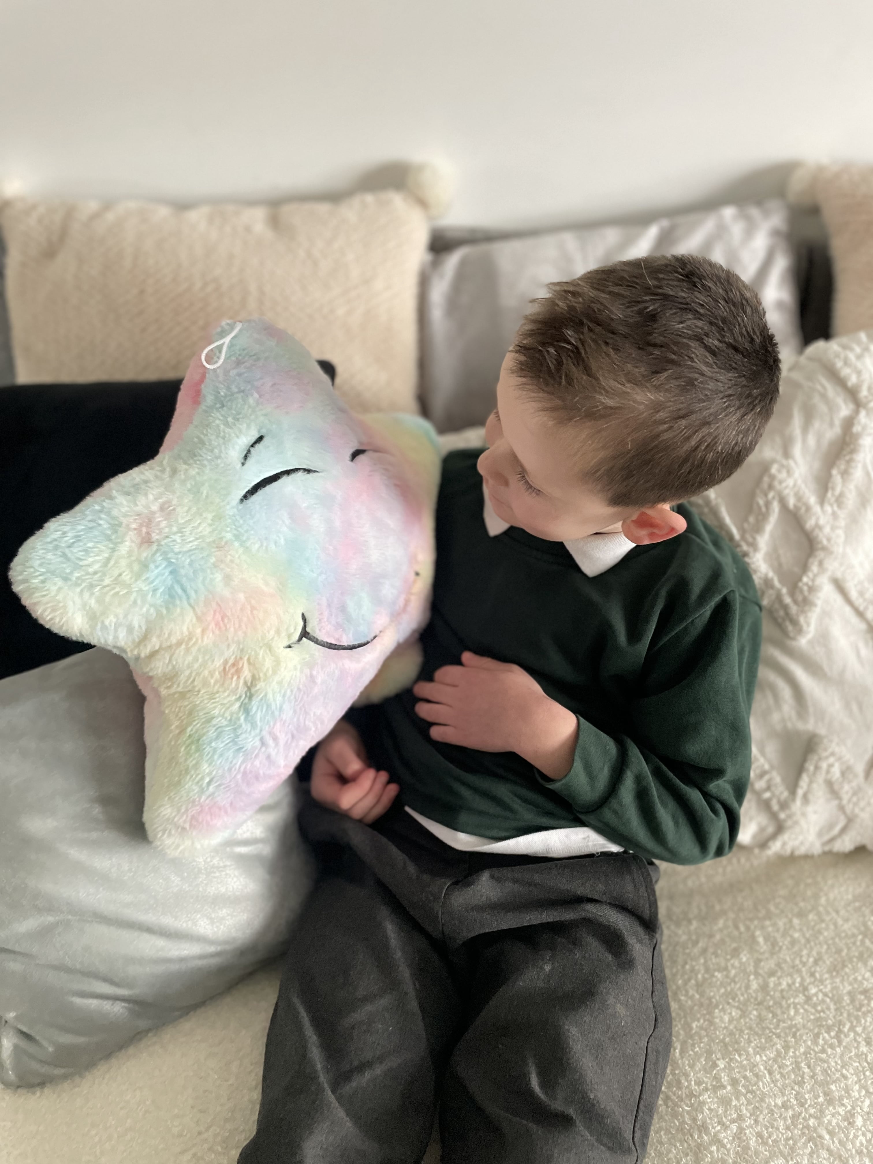 LoveHugs Musical Star Pillow Light up Toy. Sensory Toys for Autistic Kids. Ages 3+