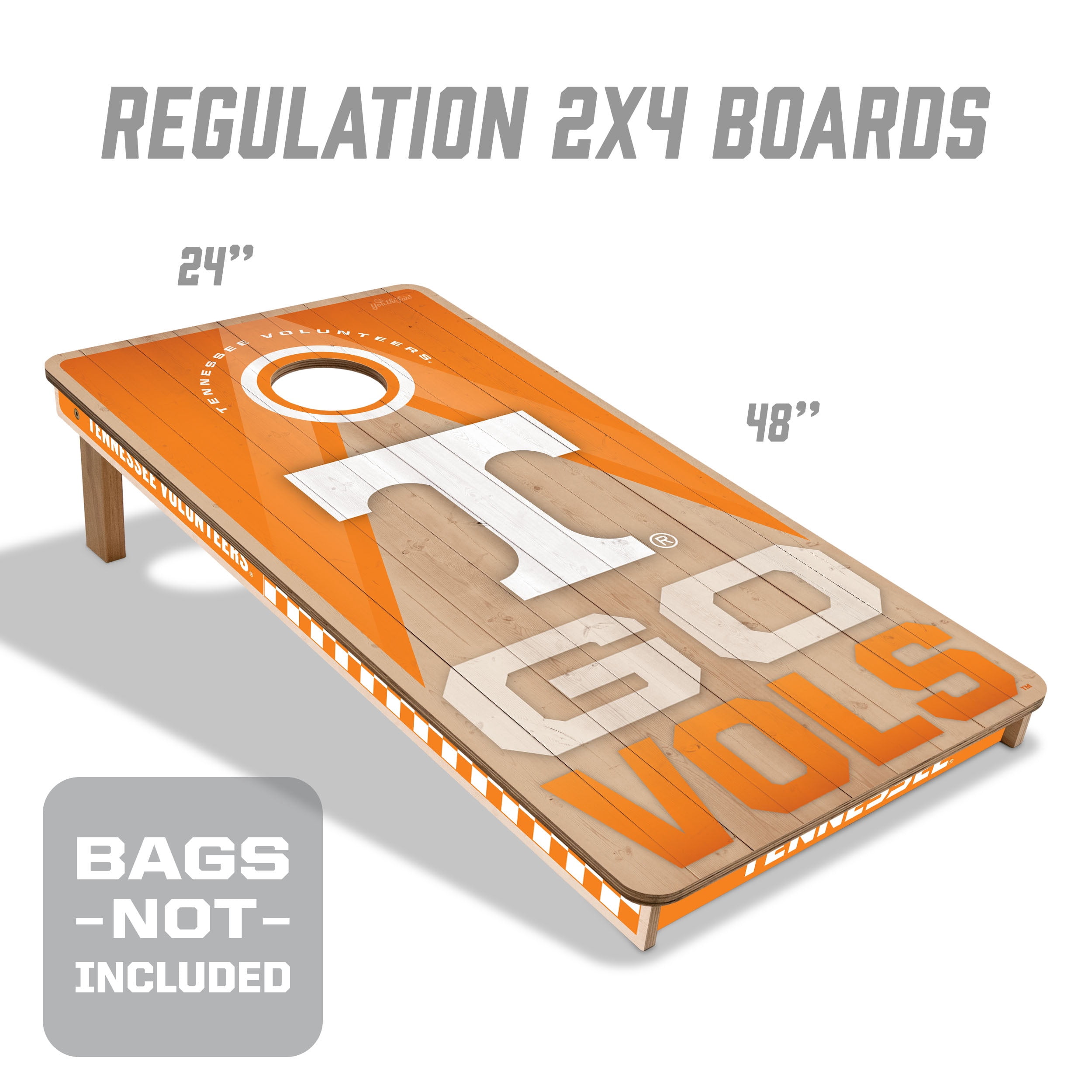 YouTheFan NCAA Tennessee Volunteers 2x4 Slogan Series Cornhole NO BAGS