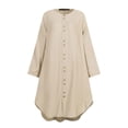 thumbnail image 4 of Elegant Women's Long Sleeve Button Down Abaya Casual Dress Dubai Fashion, 4 of 8