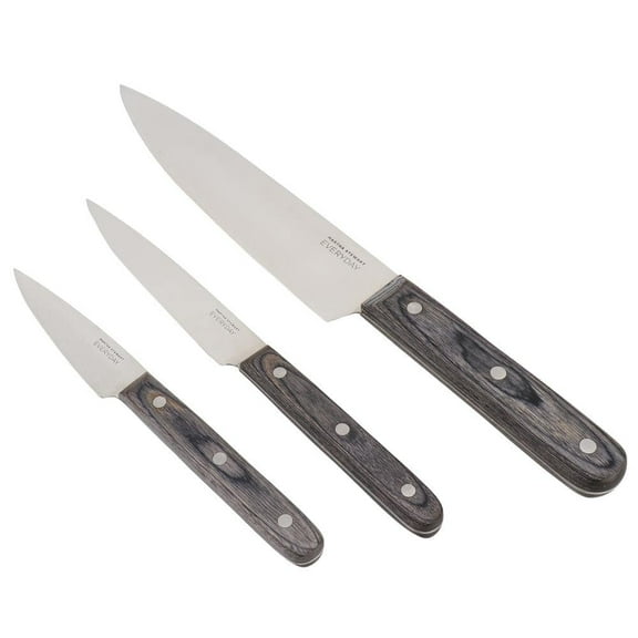 Martha Stewart Everyday 3 Piece Stainless Steel Knife Set in Dark Grey
