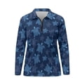 thumbnail image 4 of Yuyamidu Blue Sea Turtle Women's Long Sleeve Golf Shirts Athletic Tennis Shirts Soft Quarter Zip Golf Clothes Workout Pullover Tops Size M, 4 of 8