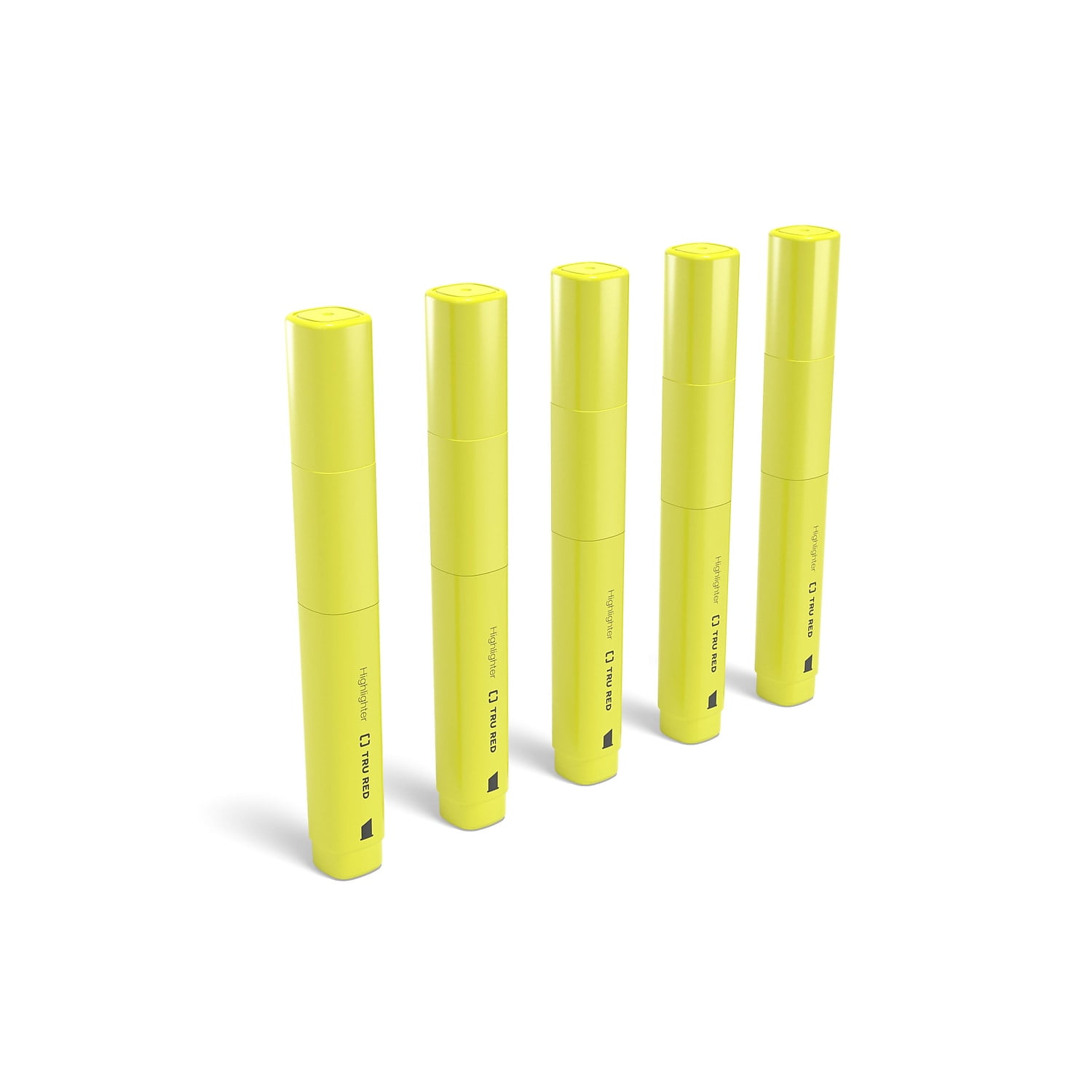 TRU RED Tank Highlighter with Grip Chisel Tip Yellow 5/Pack TR54577
