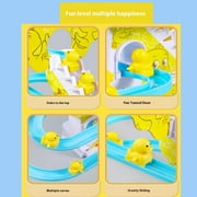 Duck Roller Coaster,Funny Duck Climbing Stairs Toy,Escalator Roller Coaster Toy,Automatic Track Slide Toy,Coaster Track Toy with Music&Light,Intoor Duck Slide Toy for Kids(9 Ducks(Rechargeable))