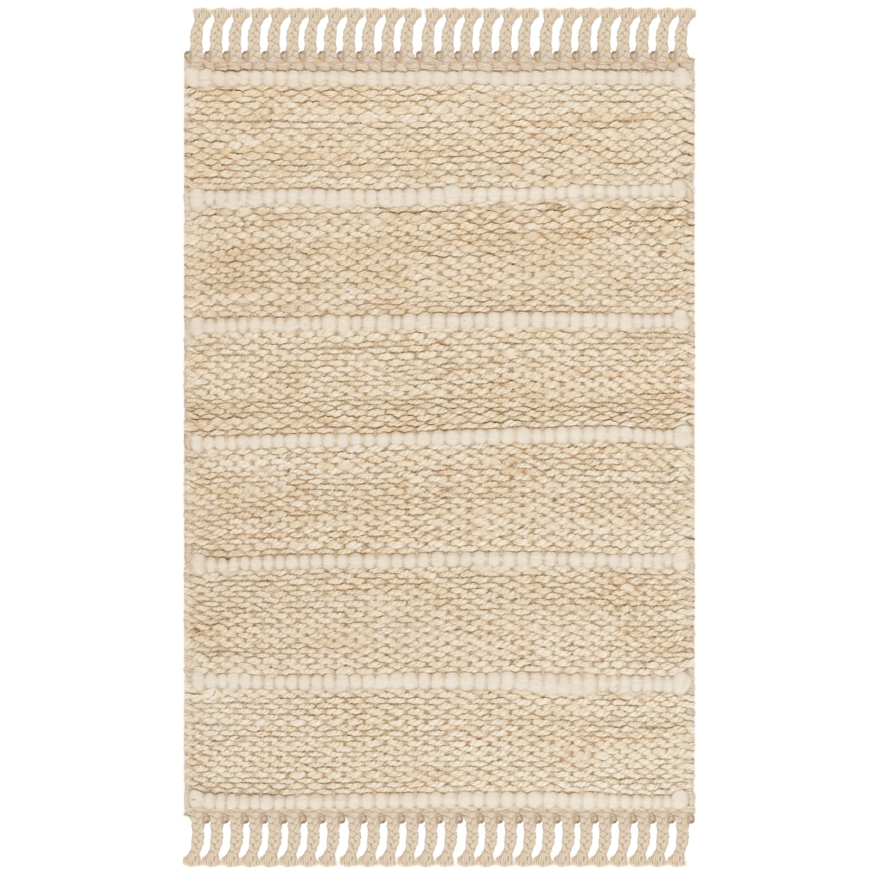 SAFAVIEH Natural Fiber Carrie Braided Area Rug, Ivory, 6' x 6' Square