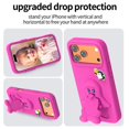 thumbnail image 4 of For IPhone 17 Pro Max Case Cartoon Penguin Baby Stand EVA Environmental Protection Anti Fall Phone Protective Cover,Rose red,For iPhone 17 Pro Max, 4 of 8
