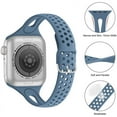 thumbnail image 2 of ALMNVO Compatible with Apple Watch Ultra Bands 49mm 41mm 40mm 38mm 45mm 44mm 42mm Women Men, Slim Thin Narrow Replacement Silicone Sport Strap Wristbands for iWatch SE Series 8 7 6 5 4 3 2 1, 2 of 9