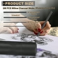 thumbnail image 2 of Uxcell Willow Charcoal Sticks, 2-4mm / 4-5mm / 5-7mm / 7-9mm Willow Charcoal Pencils Soft Sketch Vine Art Supplies Set for Drawing Sketching Shading Painting Artists(Black, Pack of 200), 2 of 5