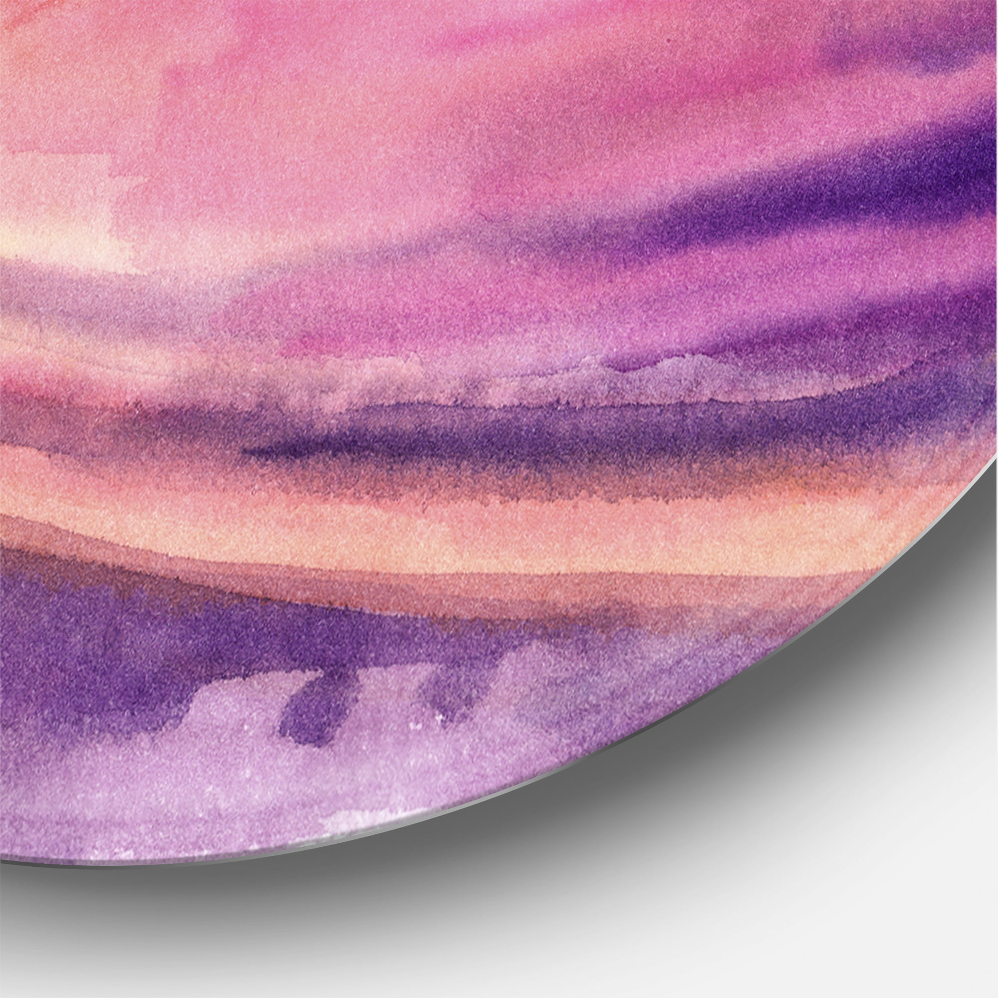 Purple and Pink Palm Beach Sunset 11 in x 11 in Painting Art Prints, by Designart