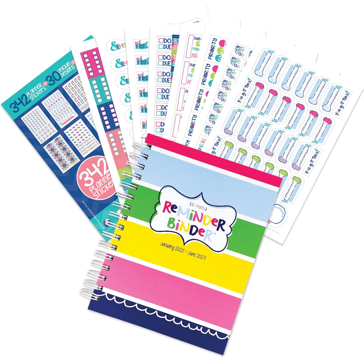 Wake Tech 2022 2023 Calendar Reminder Binder® Planner; 18-Month 2022-2023 Calendar With Planner Stickers  (Striped) - Walmart.com