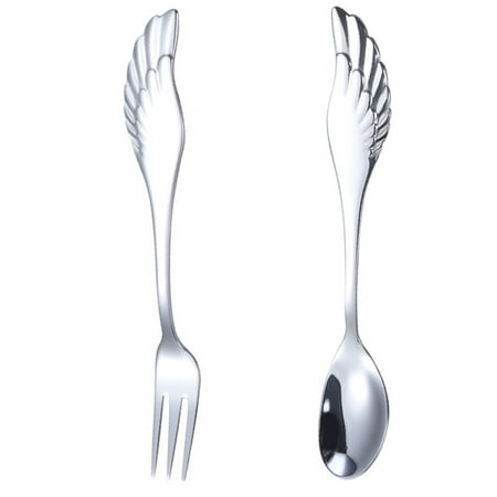 

Stainless Steel Fork with Spoon Multi-functional Dinnerware Portable Tableware