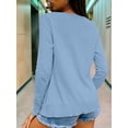 thumbnail image 4 of Women'S Button Knit Cardigan Long Sleeve Casual Soft Knit Cardigan Sweater Top Light Blue S, 4 of 6