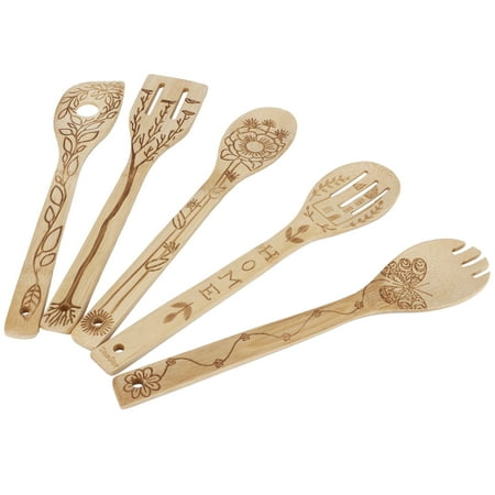 

Spoon Ergonomically Designed 5Pcs/Set Beautiful And Practical Bamboo Shovel Cooking Shovel For Kitchen Use Kitchen Lovers