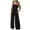 Black, variant on RQYYD Women's Casual Loose Overalls Jumpsuits One Piece Sleeveless Printed Wide Leg Long Pant Rompers With Pockets