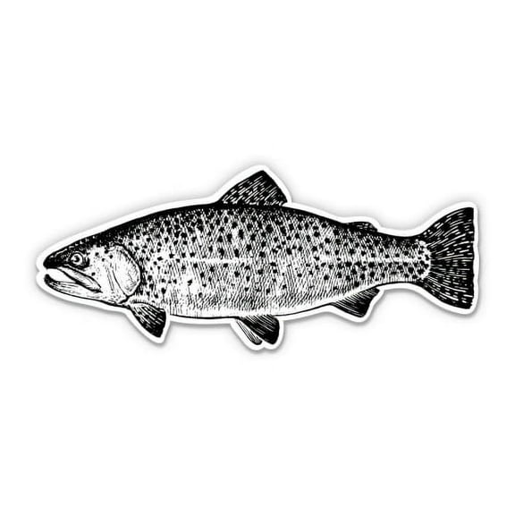 Trout Fish - 3" Vinyl Sticker - For Car Laptop Water Bottle Phone - Waterproof Decal