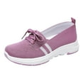 thumbnail image 4 of Womens Slip on Walking Shoes Spring Comfortable Breathable Lace up Mesh Golf Driving Nursing Sneakers, 4 of 7