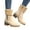 Beige, variant on Fuzzy Winter Boots for Women Suede Lug Sole Stacked Heel Zipper Short Snow Booties Casual Round Toe Ankle Boots