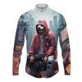 thumbnail image 2 of Camisas de manga larga con estampado 3D de antropomorfismo animal para hombre y mujer, camisas casuales de moda con solapas abotonadas, ropa unisex de gran tamaño, 2 of 5