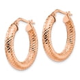 thumbnail image 2 of Leslie's 14K 4x15 Rose Gold D/C Round Hoop Earrings, 2 of 3