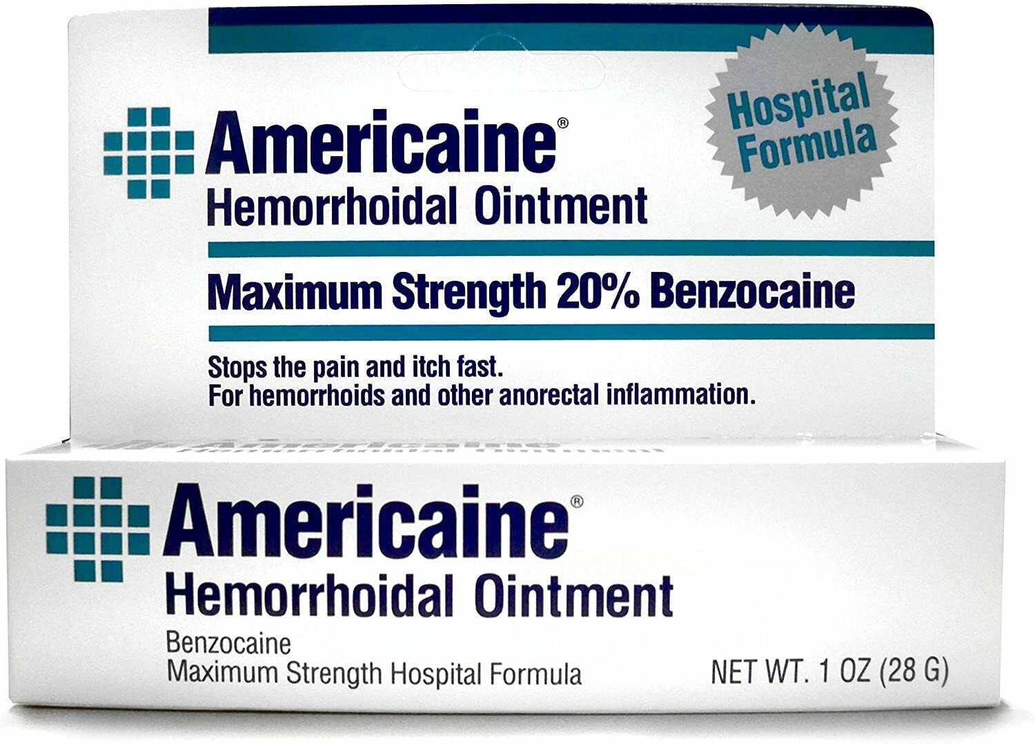 Americaine Hemorrhoidal Ointment Maximum Strength 20% Benzocaine 1 oz (Pack of 2)