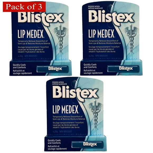 Blistex Baume à Lèvres Medex, 4.25g, Lot de 3