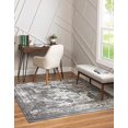 thumbnail image 2 of Unique Loom 3141299 6 x 6 ft. Salle Garnier Sofia Square Rug, Gray, 2 of 5