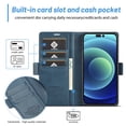 thumbnail image 6 of SaniMore for iPhone 14 Pro Max 6.7" 2022 Case, PU Leather Magnetic Flip Folio Shell with Card Holders RFID Blocking Kickstand Shockproof TPU Magnetic Closure Business Cover, Blue, 6 of 10